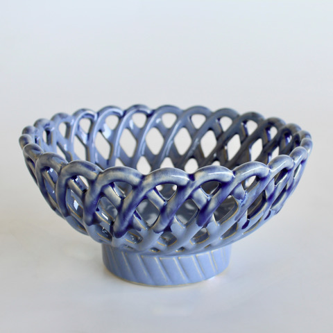 Blue Periwinkle Ceramic Cut-Out Bowl